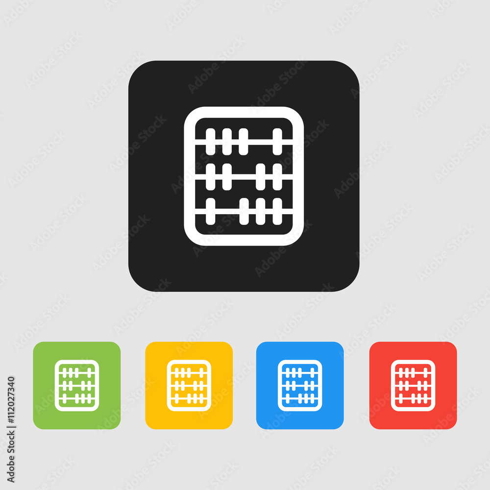 Retro old abacus icon. Colored abacus icon in material design style. Retro old abacus icon. Colored abacus icon in material design style.