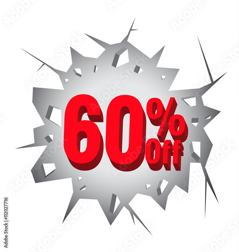 Sale 60% percent on Hole cracked white wall