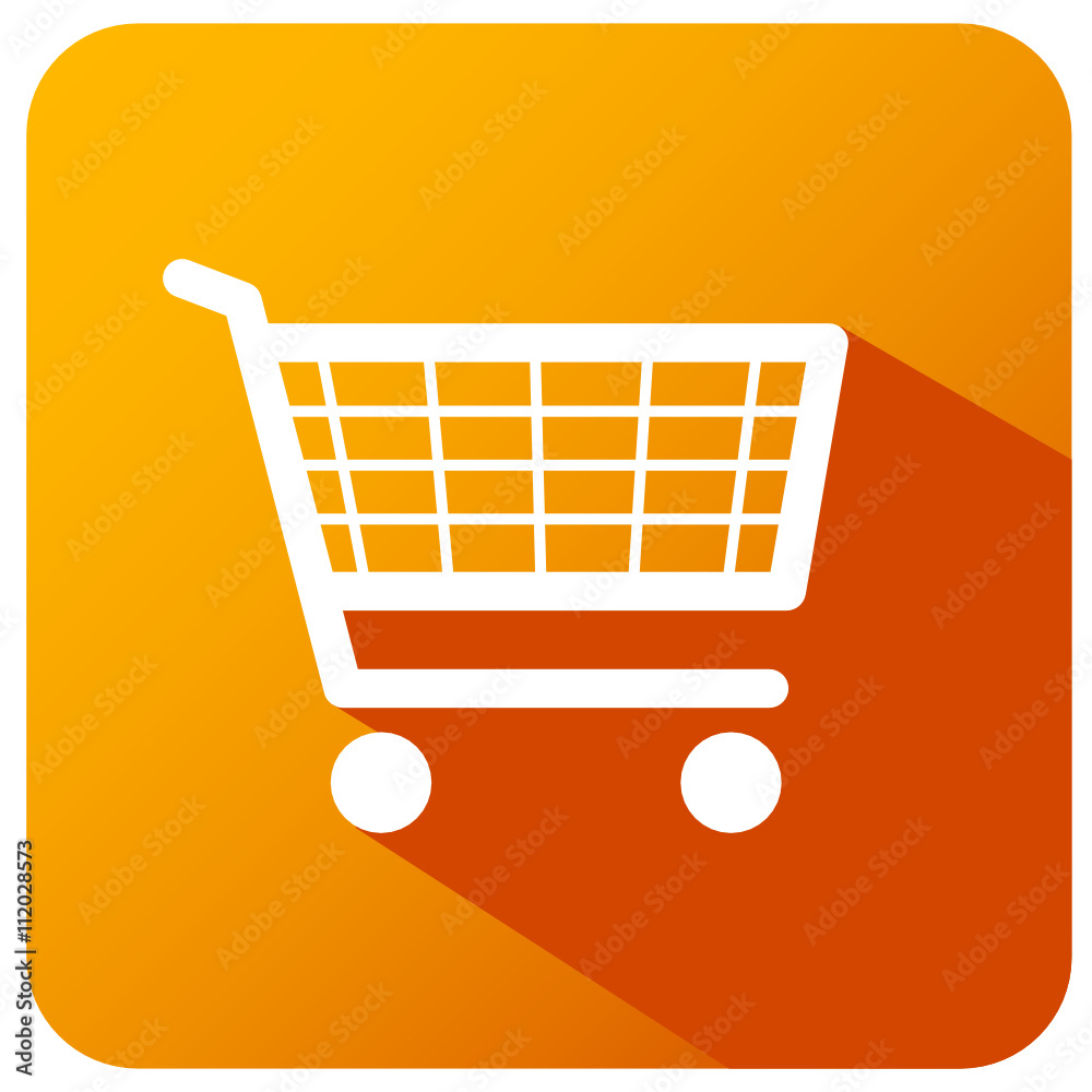 Shopping Einkaufswagen Button Orange Shopping Einkaufswagen Button Orange