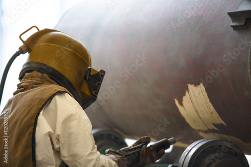 Foto Surface preparation by sand blasting
