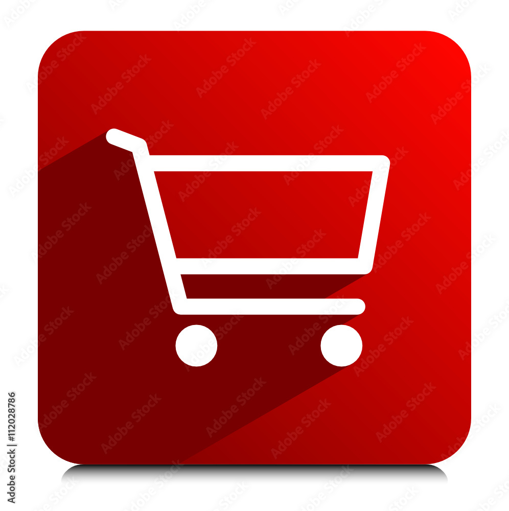 Shopping Einkaufswagen Button Rot Shopping Einkaufswagen Button Rot