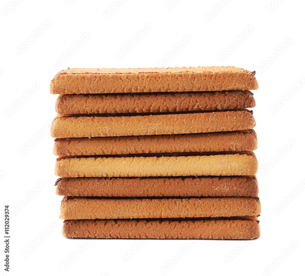 Stack of cookies isolated over the white background Stack of cookies isolated over the white background