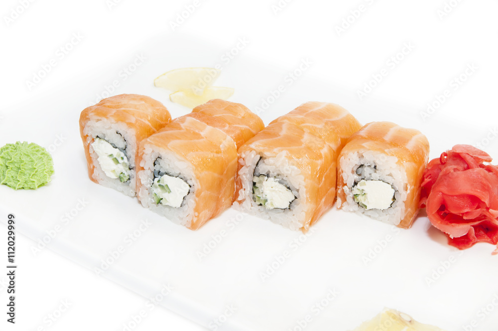 delicious seafood sushi at a Japanese restaurant delicious seafood sushi at a Japanese restaurant