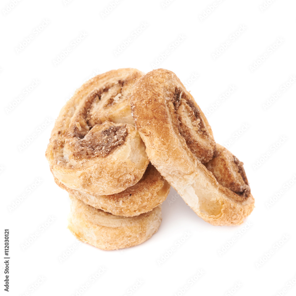 Stack of cookies isolated over the white background