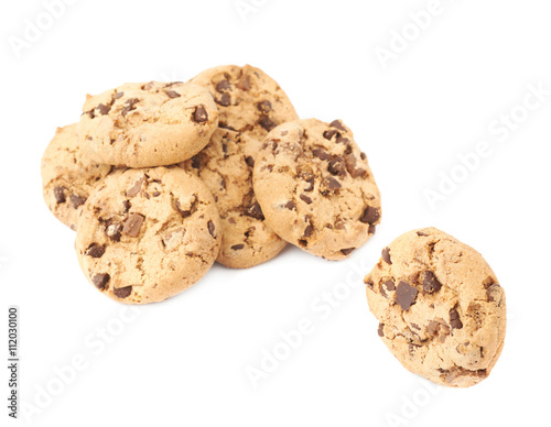 Pile of cookies isolated over the white background