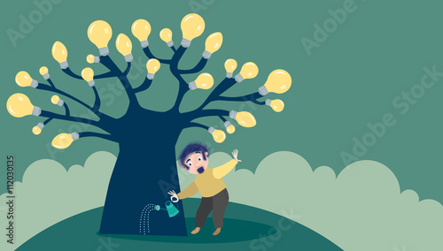 uomo che coltiva idee, startup