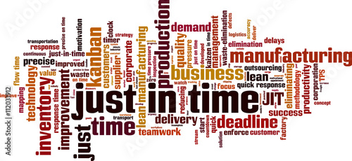 Just in time word cloud concept. Vector illustration