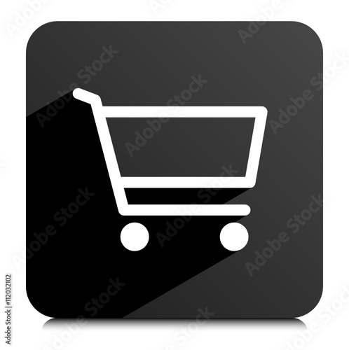 Shopping Einkaufswagen Button Schwarz