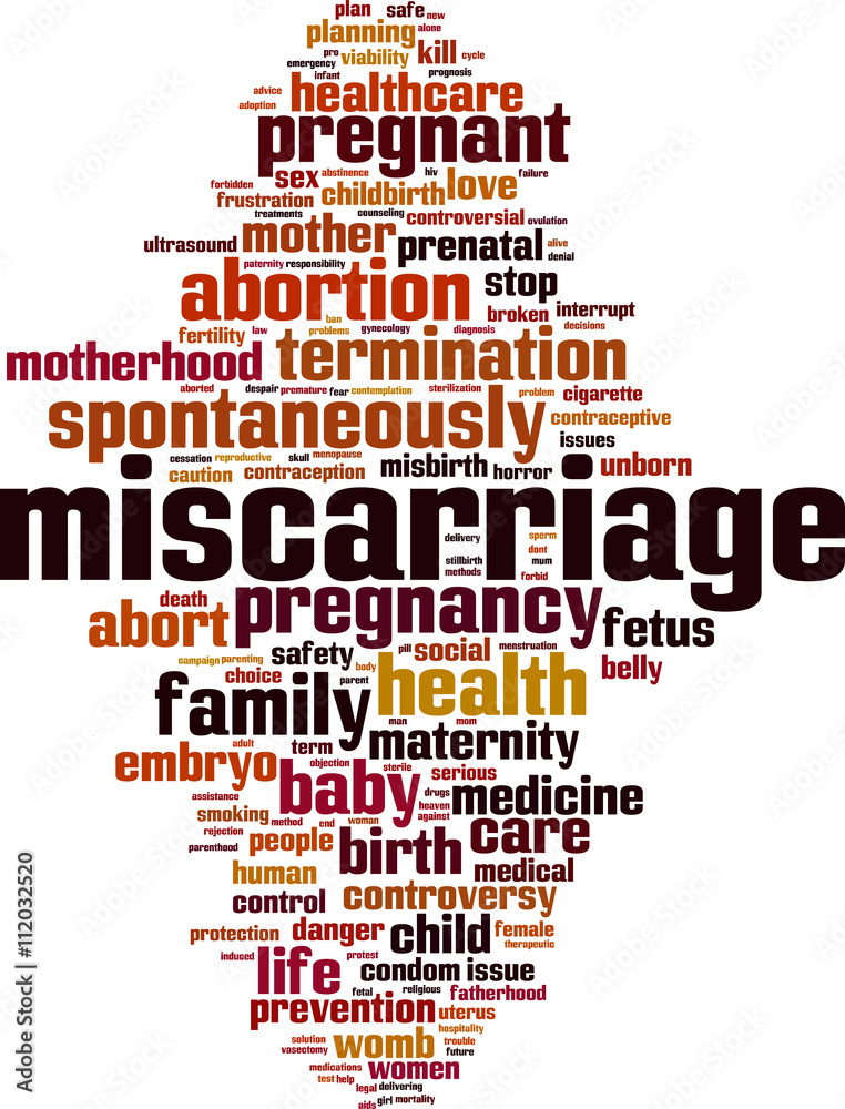 Miscarriage word cloud concept. Vector illustration