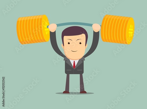 Businessman solves lightly every weight work