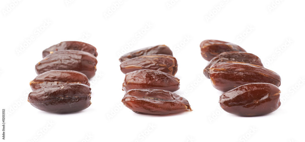 Date fruit over isolated white background surface Date fruit over isolated white background surface