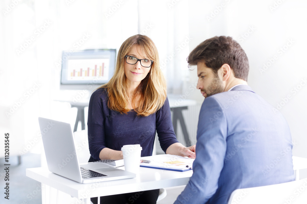 Financial advisor with client Financial advisor with client