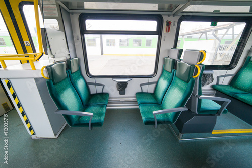 the interior of the train
