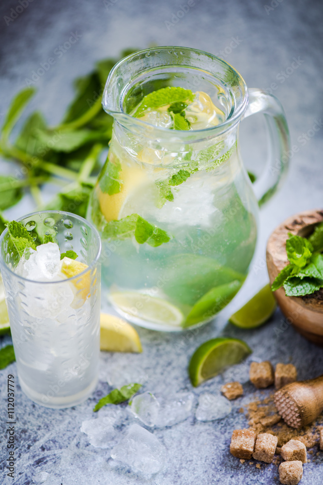 Ingredients for refreshing lemonade Ingredients for refreshing lemonade
