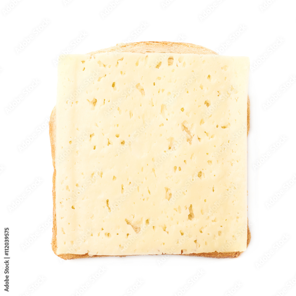 Sandwich with cheese over white isolated background