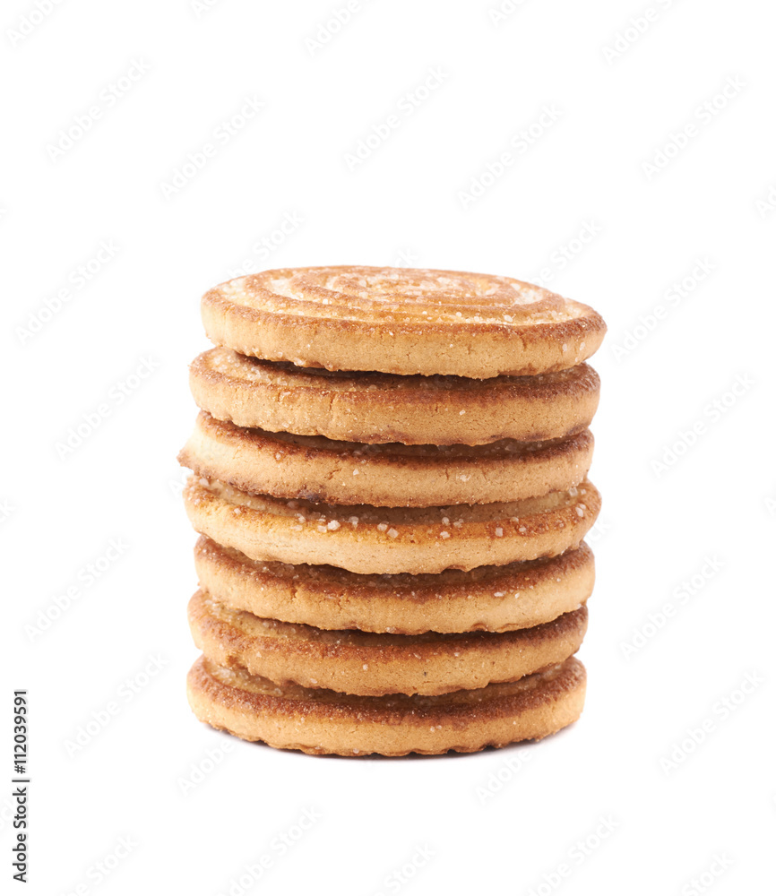 stack of cookies isolated over the white background stack of cookies isolated over the white background