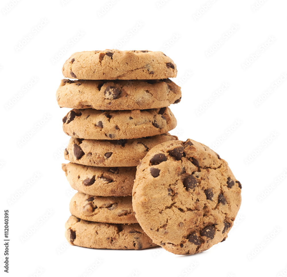 Stack of cookies isolated over the white background Stack of cookies isolated over the white background