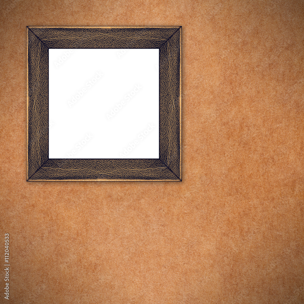 Fototapeta premium bronze or gold frame on brown background