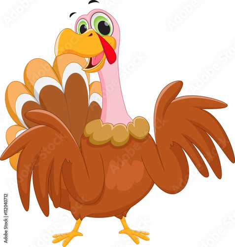 illustration of happy turkey cartoon