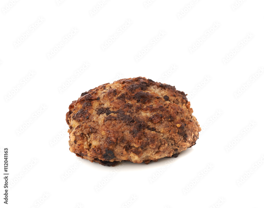 Single hand made cutlet isolated over white background Single hand made cutlet isolated over white background