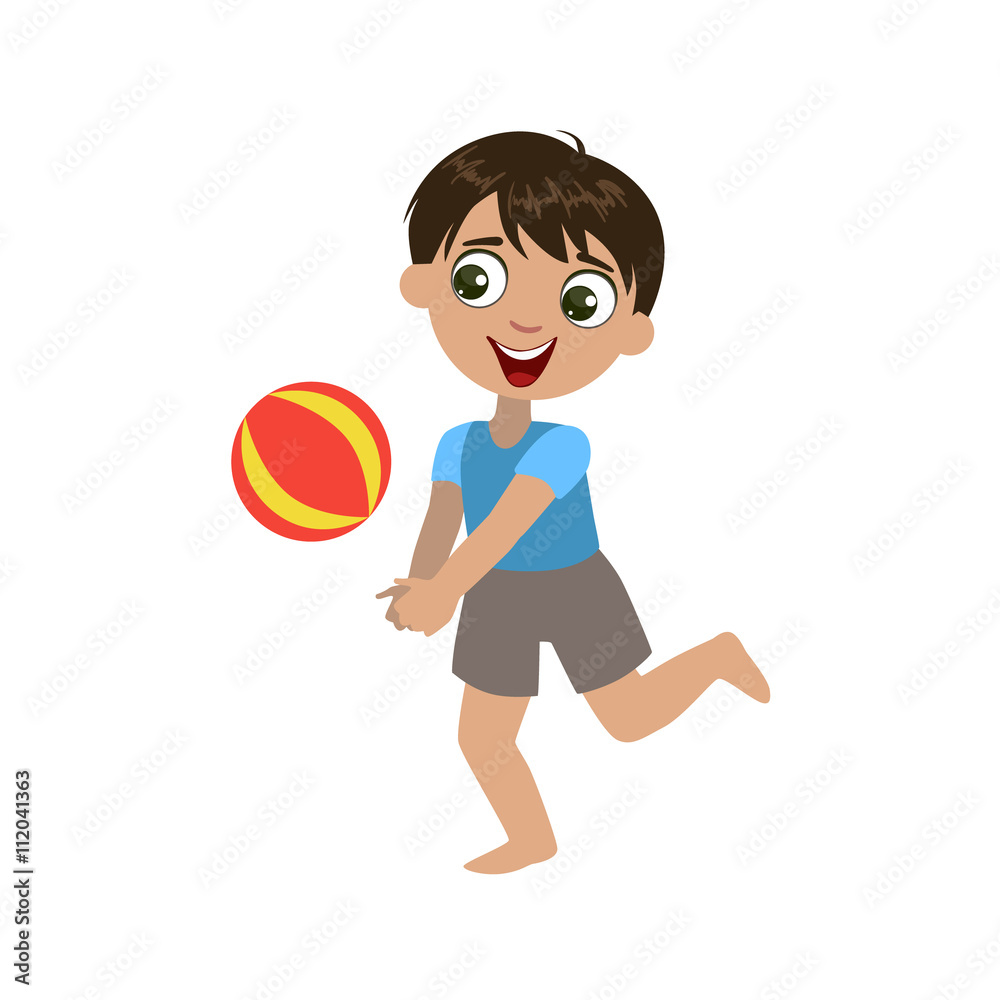 Boy Playing With The Ball