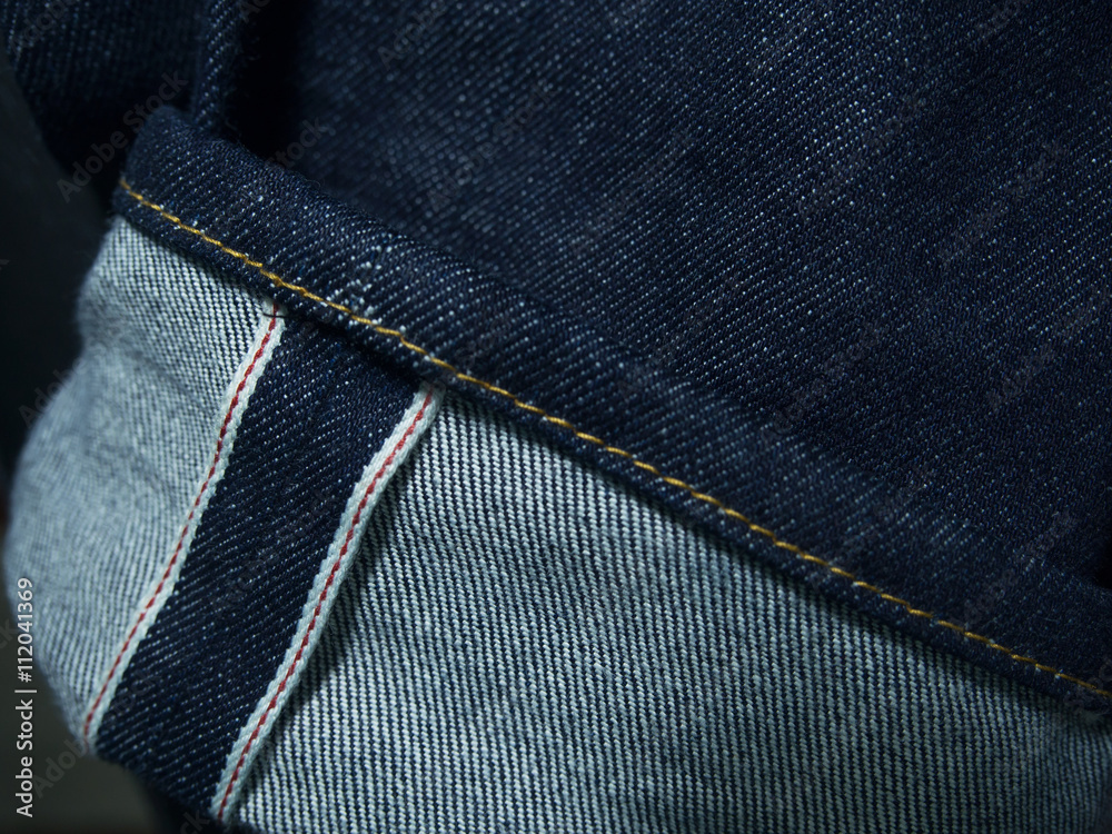Raw denim jeans red selvedge,jean,salvage,Jeans selvedge Stock Photo |  Adobe Stock