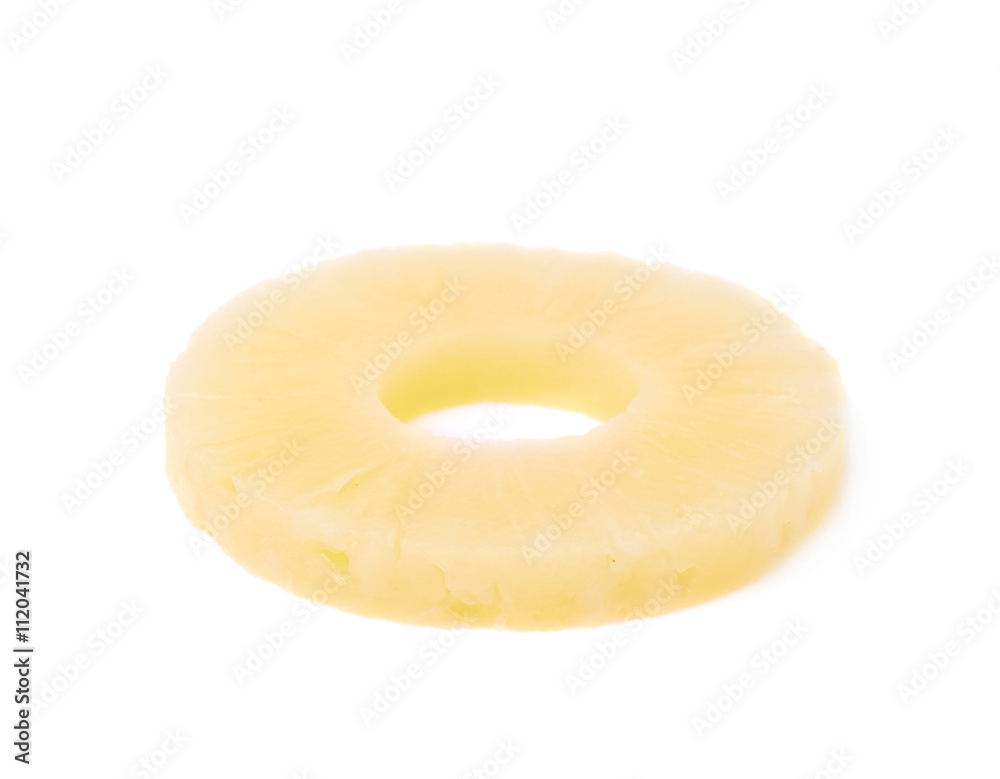 Canned pineapple isolated over white background