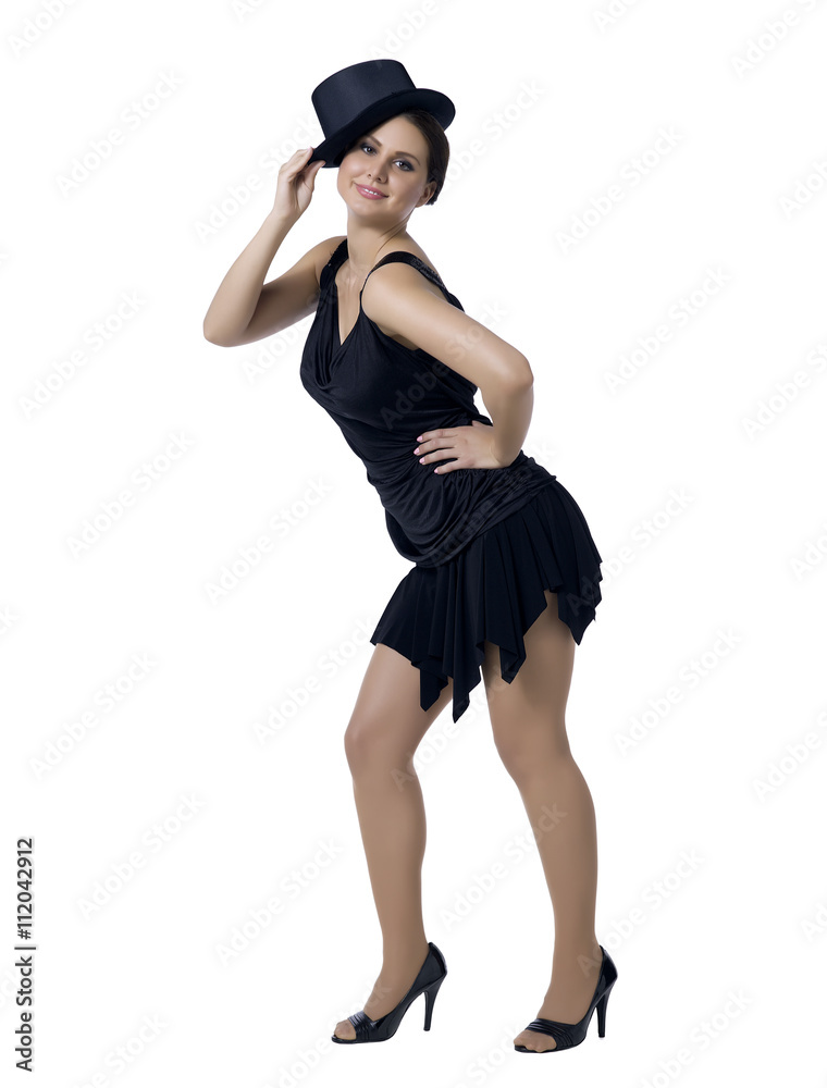 gorgeous woman wearing black dress and hat gorgeous woman wearing black dress and hat