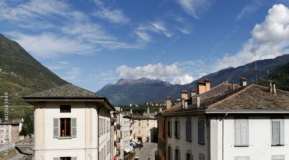 View to the city of Tirano.