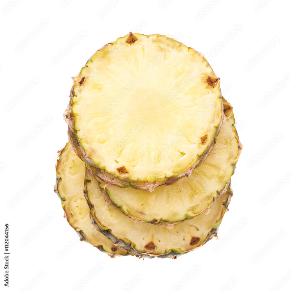 Cut pineapple isolated over white background Cut pineapple isolated over white background