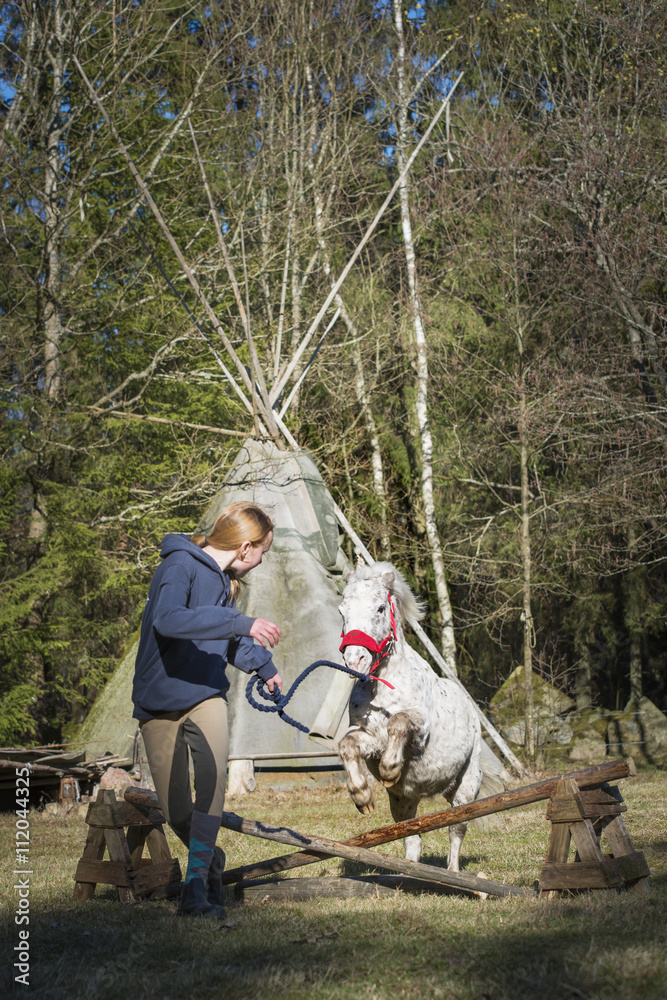 Girl training pony Girl training pony