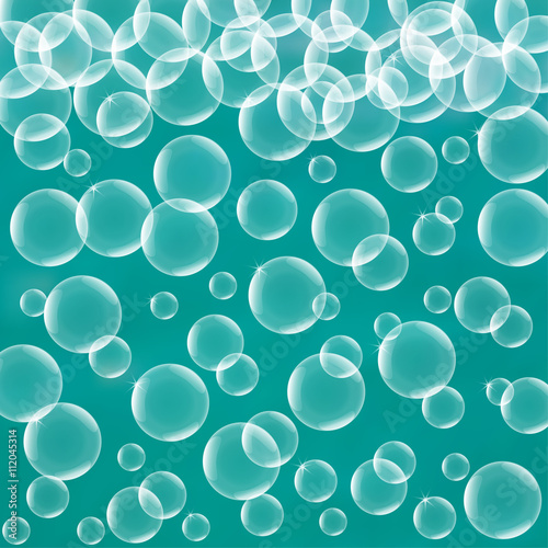 Abstract background with water bubbles. Vector illustration.