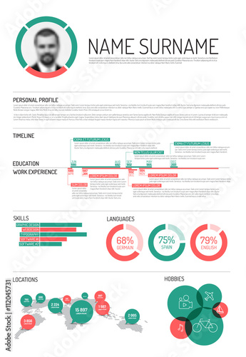 Vector original minimalist cv / resume template