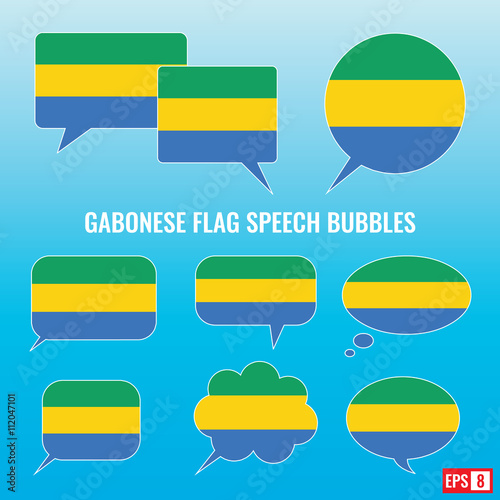 Gabonese Flag Speech Bubbles