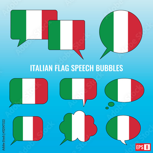 Italian Flag Speech Bubbles