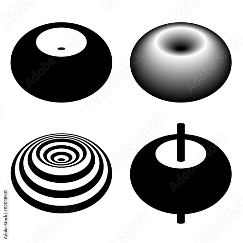 magnetic field toroid black symbol vector