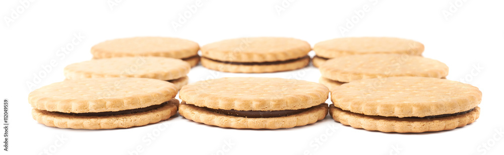Pile of cookies isolated over the white background Pile of cookies isolated over the white background