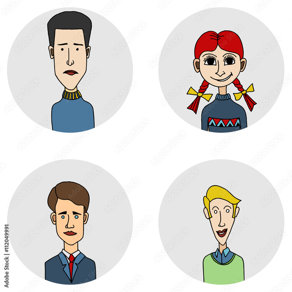 Sketch people icons Sketch people icons