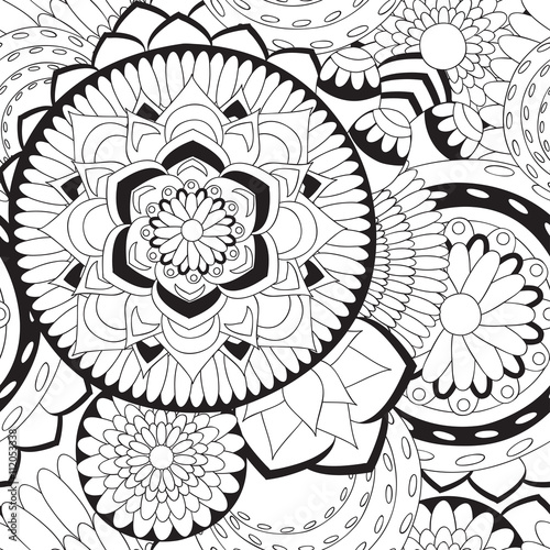 stock vector seamless doodle  floral pattern. orient. abstract b