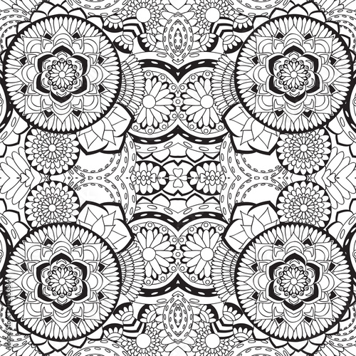 stock vector seamless doodle  floral pattern. orient. abstract b