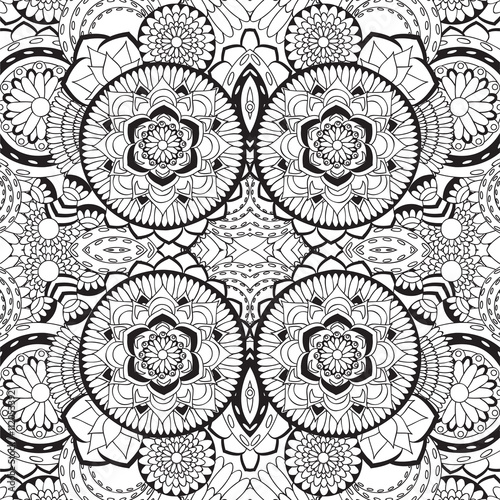 stock vector seamless doodle  floral pattern. orient. abstract b
