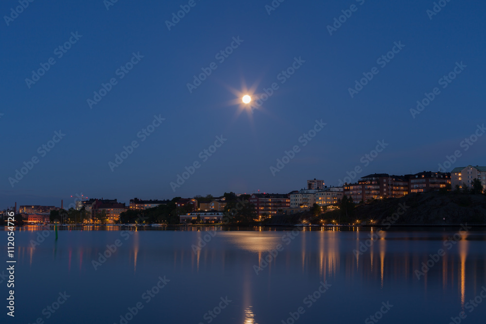 Obraz premium Just a ordinary but very nice calm evening at the little island of Lilla Essingen in Stockholm