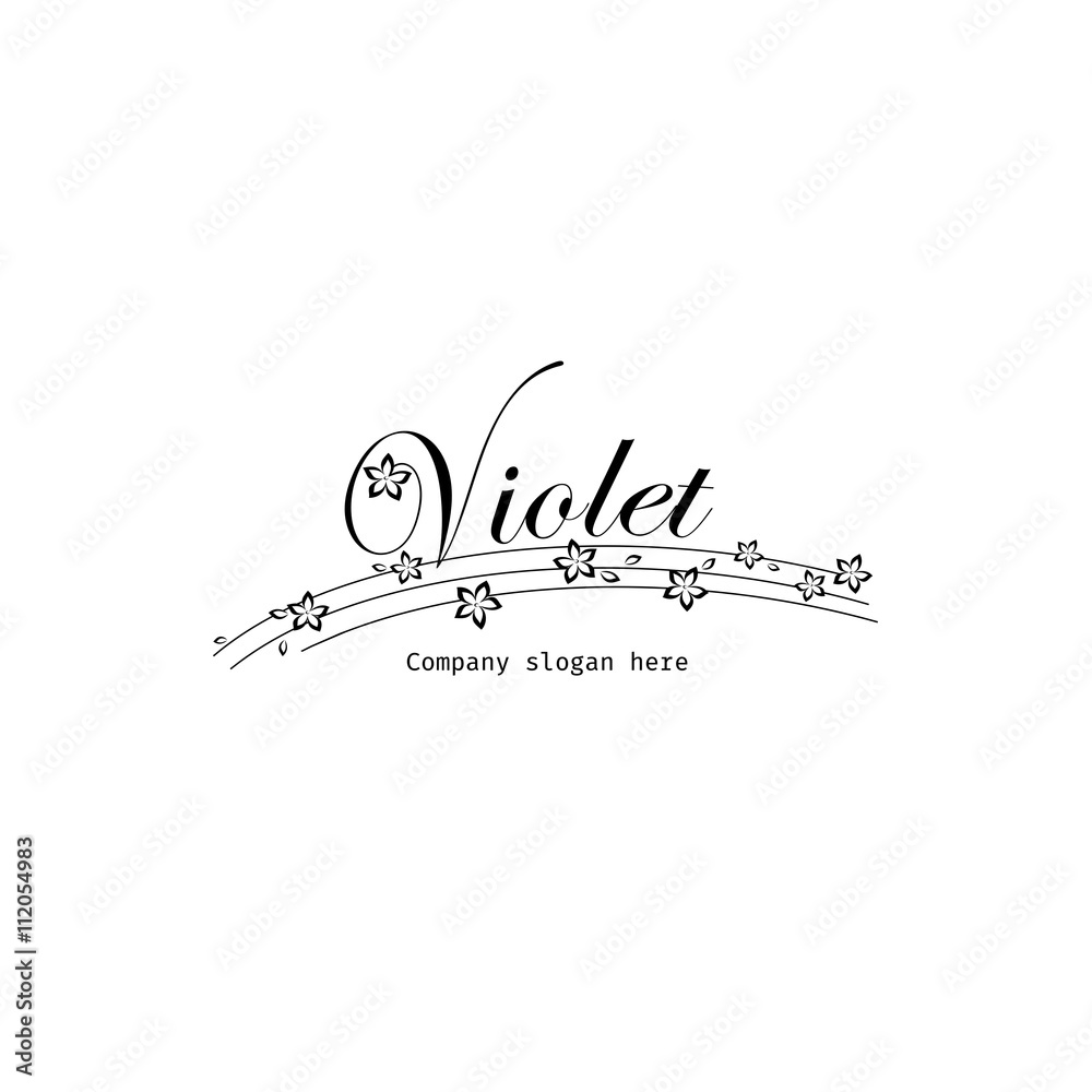 Vector of icon / violet. Flowers on a background. Business icon for the company cosmetics.This concept logo, label or badge for flower shops / salons. Other companies. Vector illustration. Vector of icon / violet. Flowers on a background. Business icon for the company cosmetics.This concept logo, label or badge for flower shops / salons. Other companies. Vector illustration.
