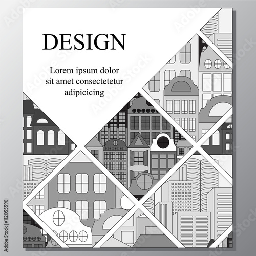 stock vector template for flyer, brochure, card, cover, book wit