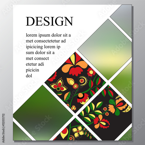 stock vector template for flyer, brochure, card, cover, book wit