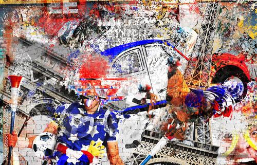 France, background in grung...