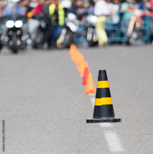 plastic bollards on the road