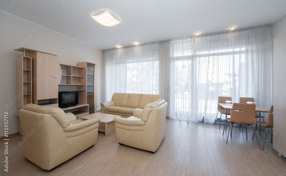 Fototapeta premium Modern interior of the apartment. Studio.