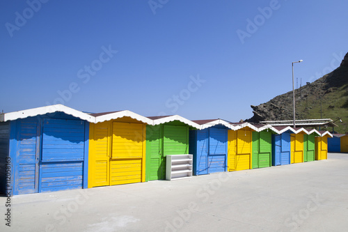 colorful huts in Gokceada island, Cannakkale, Turkey