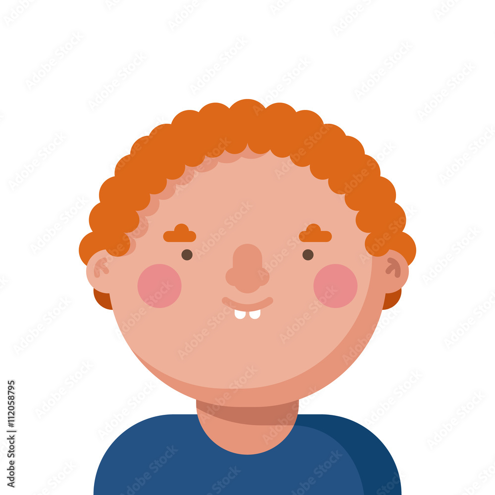 Vector flat illustration of young happy boy.